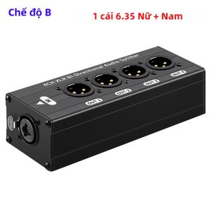Bộ Chia Tín Hiệu Âm Thanh XLR 1 Trong 4 Đầu Ra Hộp Chia Tín Hiệu Cân Bằng Cổng 635MM Dành Cho Bộ Chuyển Đổi Âm Thanh Đầu Nối Nam-nữ