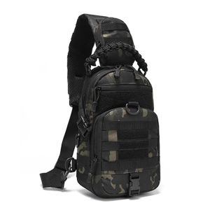 THURAM Chest Pack Travel Crossbody Bag Tactical Messenger Bag for Men Nylon Military Sling Backpack MOLLE System