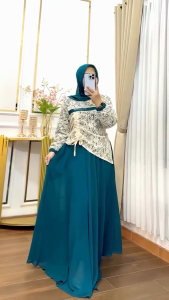 Sabrina Dress Ceruty Babydoll Swaroski Dress Wanita Terbaru 2025 Kekinian Gamis Viral Dress Kondangan