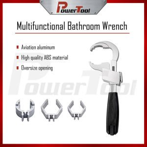 Adjustable Plumbing Wrench with Oversized 80mm Opening and Double Ended Hex/Round Chuck for Home Improvement