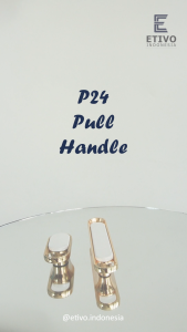 Etivo P24 Pull Handle White Gold I Gagang Tarikan Laci Lemari Bulat Lonjong Bujur | Emas Putih