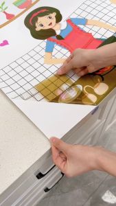 Kitchen Oil Proof Sticker Stove Wall Sticker Cartoon High Temperature Oil Proof Sticker Reusable Stickers (One Size) RU88