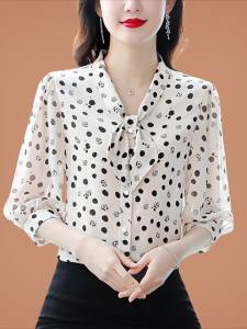 Dotted Print Silk Shirt