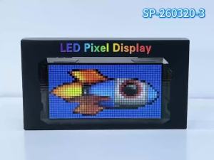 LED Matrix Pixel Display Screen Alarm Clock DIY Graffiti Animation Drawing Panel RGB Nightlight for Game Room Decor Gift Idea