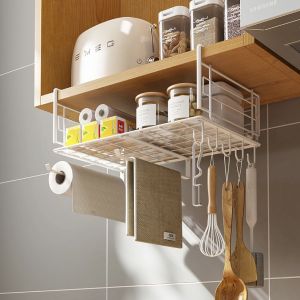 Kitchen Hanging Basket Rack Cabinet Under Rack Home Iron Bedroom Storage Rack Hanging Basket Organizer Basket