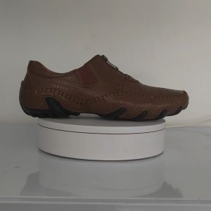 Prelesty COD Import Kulit Sepatu Sneaker Pria ritsleting Dewasa Casual Santai Keren Loafer Kekinian Sepatu Slip On Cowok 174
