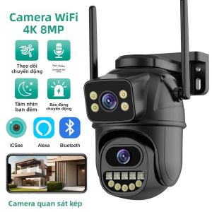 BELIA 4K 8MP WiFi PTZ Camera IP Ống Kính Kép Zoom Kỹ Thuật Số 4X AI Phát Hiện Con Người Giám Sát An Ninh Ngoài Trời ICSEE