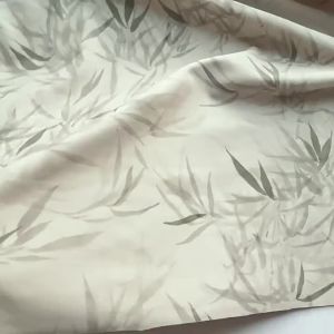 Bamboo Shadow Suede Plant Printed Bamboo Leaf Pattern Fabric New Chinese Jacquard Jacket Han Clothing Designer Fabric