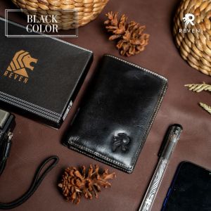 Dompet Lipat pendek pria bahan kulit sapi asli 100% original branded anti air dan tahan api fashion cowok model terbaru terkini distro tempat simpan uang kertas dan kartu atm