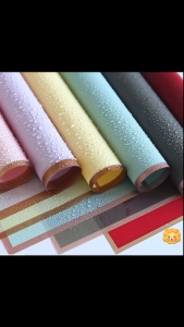 กระดาษฟลาวด์สีพื้นขอบทอง 20แผ่น/pack กระดาษห่อดอกไม้ กันน้ำ ขนาด58X58cmกระดาษห่อดอกไม้ กันน้ำ100%