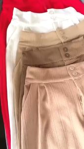 Jennie Knit Pants Celana kulot highwaist Knit Kancing Pants Cullote