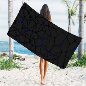 Blue Crack Beach Towels Ultra Lightweight Quick Drying Super Absorbent Summer Essential Fast-Drying Towel for Beach