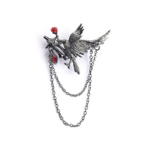 Games Love And Deep Space Sylus Crow Brooch Gothic Punk Coat Backpack Decoration Cosplay Accessories Women Brooch Jewelry Gifts