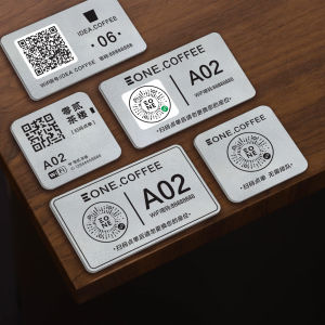 Acrylic Table Number QR Code Menu Sticker Restaurant Table WiFi Password Reminder Board Customizable Business Label