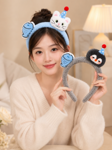 JIUDUOLAN | Creative Penguin Cat Fish Patterned Fun and Adorable Hair Band