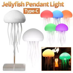 Creative Sound-Activated LED Jellyfish Lights Bedroom Bedside Gift Lamps Sound-Controlled Night Lights