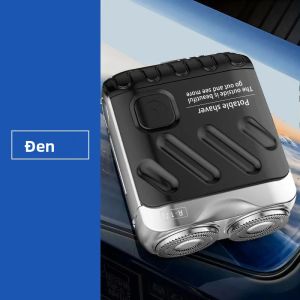 Máy Cạo Râu Điện Mini Men Hai Đầu Chống Nước Sạc Type-C Máy Cạo Xoay Du Lịch Máy Tỉa Tóc Râu Cầm Tay Cho Nam