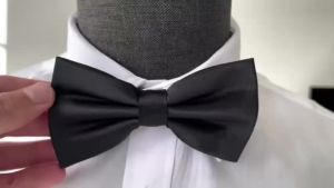 Nexlent Men Classic Satin Silk Bowtie Wedding Stretchable Bow Tie Formal Attire Fashion Pure Color