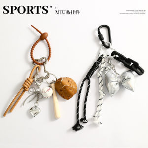 Baseball tennis car keychain niche high-end miu bag pendant couple bag lanyard accessories gift