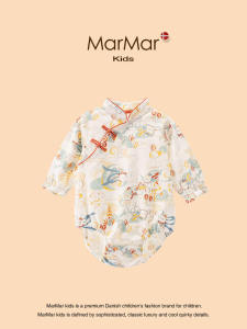 MARMAR KIDS Baby Romper Long Sleeve Spring Autumn Hanfu Girls Triangle Butt Covering Clothes Traditional Chinese Costume