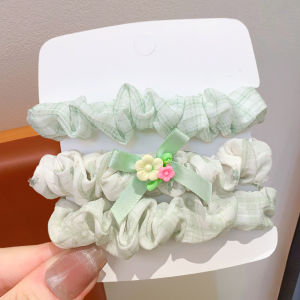 ENEN | Sweet Plaid Elastic Hair Bands No Damage