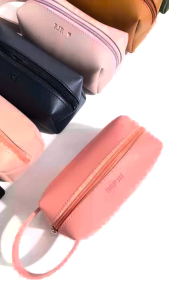 [Original 24 hours delivery] Elegant Minimalist Vanity Pouch Made from Synthetic PU Leather Makeup Wallet with Handle