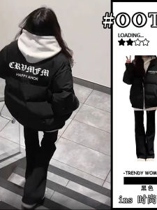 American Stylish Thickened Warm down Cotton Jacket Womens Autumn 2025 New Style Not Puffy Middle School Student Bread Coat