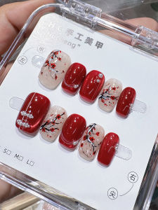 Tử Tế Tay Đeo Mùa Thu Đông Đỏ Mắt Mèo Mới Năm Mới Vẽ Tay Thủ Công Chống Thấm Nước Có Thể Tháo Rời Hoa Mai Trên Tuyết