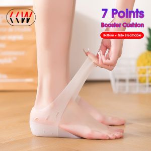 CCW 1 Pair Silicone Invisible Inner Height Insoles Lifting Increase Socks Outdoor Foot Protection Pad Men Women Heel Cushion Hidden Insole