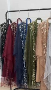 SV 3951 - Nabilla Set Dress | Silvervogue | Gaun Silk + Tile Midi Pakaian Wanita