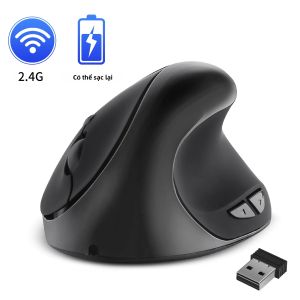 Chuột Dọc Không Dây 2.4G Có Thể Sạc Lại 1600DPI Có Thể Điều Chỉnh Tiện Dụng Chuột Im Lặng Văn Phòng 6 Nút Cho Máy Tính Xách Tay PC