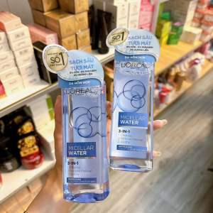 [Chính Hãng Paris] Nước tẩy trang loreal paris 3in1 micellar water 400ml. Nước tẩy trang màu xanh nhạt tẩy sạch sâu tươi mát dành cho da hỗn hợp thiên dầu mụn.