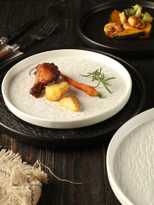 Elegant Ceramic Western Dining Utensils Shallow Dish Steak Breakfast Plate Salad Pasta Dish Good Looking Plate round Shape
