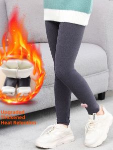 Thickened Fleece Girls Pants Autumn Winter Warm Base Layer Trousers Children Outerwear Pants One-Piece Velvet Kids Thermal Trousers
