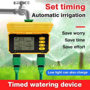 1/2 Way Solar WIFI Watering Timer Smart Irrigation System LCD Digital Sprinkler Timer Water Valve Controller for Garden Outdoor