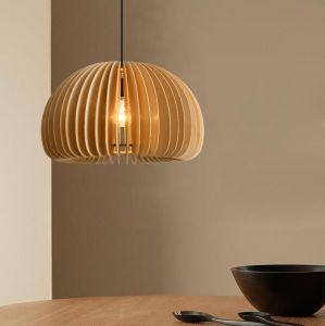 SANGEJIANGREN | Retro Wooden Dining Pumpkin Chandelier