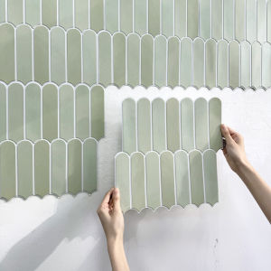 1/10pcs 3D Fish Scale Tile Sticker Self-adhesive 3D Green Tile Backsplash for Kitchen Bathroom Water Mold Resistant 30x30cm