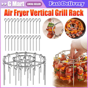 24 Skewers Air Fryer Skewer Stand Stainless Steel Vertical Grill Holder Kitchen Kabobs Skewer Air Fryer BBQ Vertical Skewer Rack