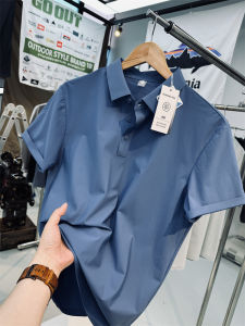 เสื้อโปโลผู้ชายคอโปโลแขนสั้นระบายอากาศได้ดีแห้งเร็ว ผ้าอะซิเตทไนลอน กีฬากลางแจ้ง ไร้ตะเข็บ ดีไซน์เรียบง่าย
