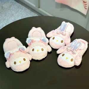 Bandai | My Melody Cartoon Slippers Comfortable Plush Pink Indoor Shoes My Sweet Piano Home Flat Shoes Comfortable Non-slip Girl Women