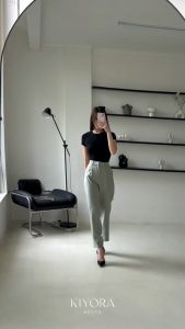 Kiyorawears - Monc Pants / Celana Panjang / Celana Highwaist / Celana Wanita / Celana Kerja / Celana Bahan / Ankle Pants / Casual Pants / Korean Style / Petite Friendly