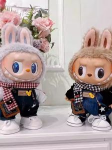 40cm Labubu Vinyl Doll Clothes at Home Spring Fashionable Plush Toy Doll Outfits Bubble Pop Original Design Collectible Dolls