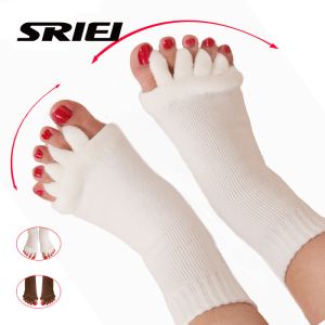 SRIEI 1 Pair Five Toe Socks Toes Separators Foot Sock Hallux Valgus Breathable Cotton Socks Alignment Straightener Socks