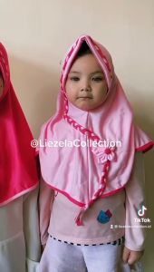 Kolleksi Liezela-Hijab Anak Sekolah Kepang Warna & Hijab Sekolah PAUD TK dan SD
