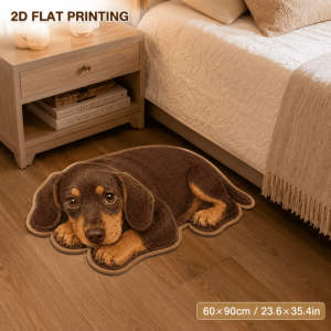 VIKAMA Cute Dachshund 3D Sausage Dog Shaped Rug Water Absorbent Non Slip Bath Floor Mat Washroom Bedroom Indoor Home Decor