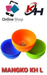 PROMO COD!!! MANGKOK PLASTIK HAPPY WARNA UKURAN (M) ISI 12 PCS/PACK