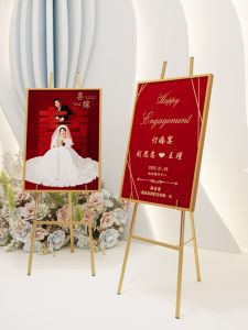 Scandinavian Wrought Iron Wedding Ceremony Welcome Water Card Photo Frame Bracket Oil Painting Easel Display Stand Poster Floor Advertisement Bracket