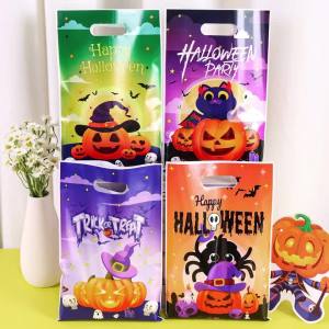 10/20/50pcs Halloween Pumpkin Candy Bags Trick Or Treat Gift Cookie Packing Bags for Happy Halloween Party Decor Supplies