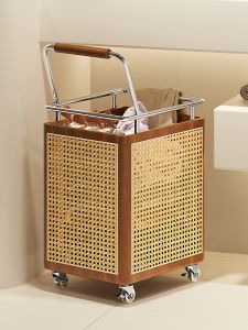 Moveable Rattan-style Laundry Basket