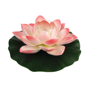 Artifical Lotus Flower with Light Real Touch Water Floating Lotus Lanterns Outdoor Fountain Pool Decoration